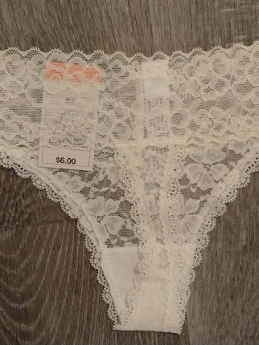 4 XS Cream Auden Lace Thong Panties